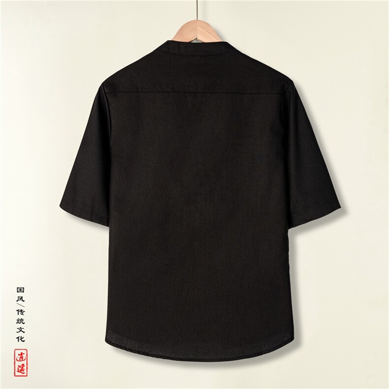 夏季现货青年宽松T恤五分袖休闲立领透气风大码短袖TZ84AP55,男装T恤,电商A021A