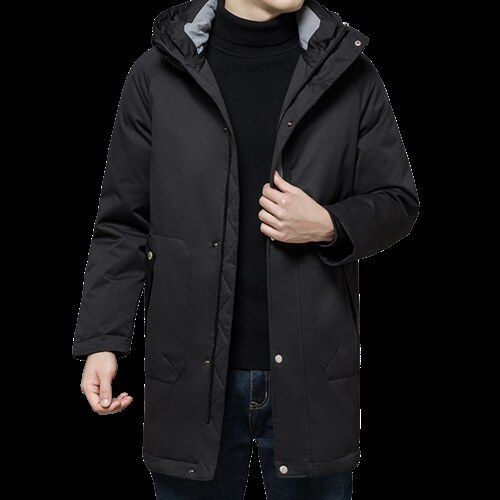 冬季新款中青年男连帽羽绒服中长款冬装外套爸爸装XXA7022-7-P355图片