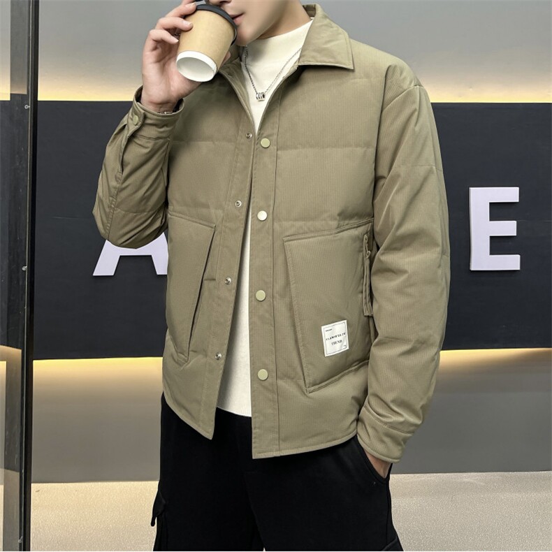秋冬主推！男轻奢风羽绒服排扣衬衫领夹克Y9906P145,男装夹克,星座914