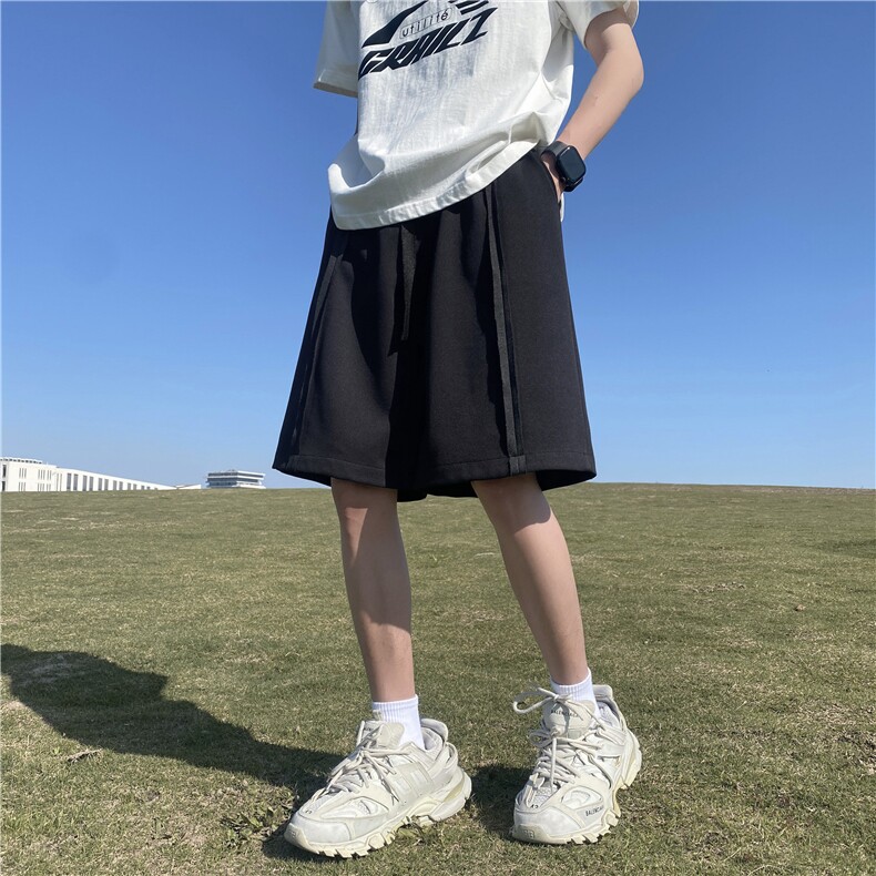 2025夏季新款潮流设计感中缝宽松五分裤B315-K24134-特p25控48,男装休闲裤,电商B315
