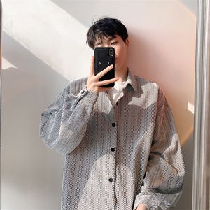 衬衫男春季新款港风宽松大码雪尼尔长袖衬衣CS7008-P39图片