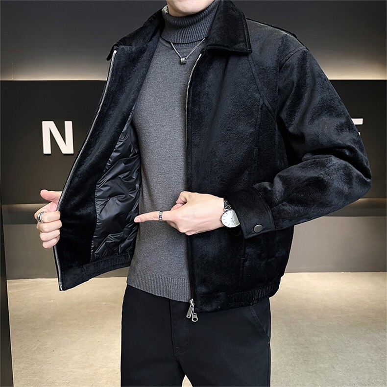 新标90绒有报告冬季男士翻领羽绒服短款夹克外套6693-P295,男装夹克,电商B328