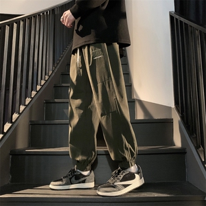 港风2023春夏新款男生百搭阔腿裤束脚纯色休闲裤K23106-P40控68图片