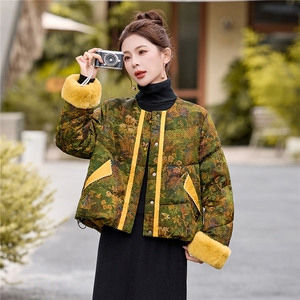 现货现货2025年冬季新中式短款羽绒服图片