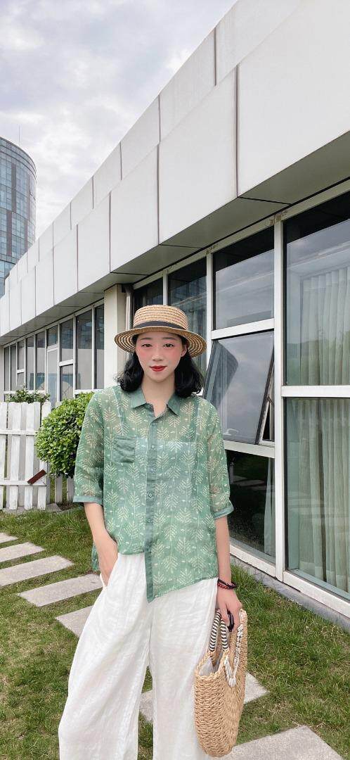 纯苎连衣裙小衫裤子裙子衬衣 时尚风 风淑女风休闲风，女装连衣裙，川哲