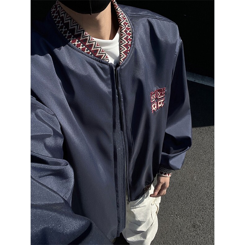 民主风提花拼接飞行夹克棒球服男xh94-特60,男装夹克,电商B367