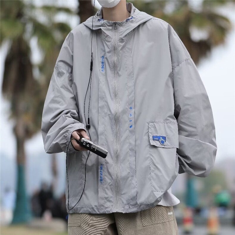 夏季薄款防晒衣男韩版潮流连帽帅气2023新款ins宽松外套W4911-P43,男装防晒衣,星座412-2