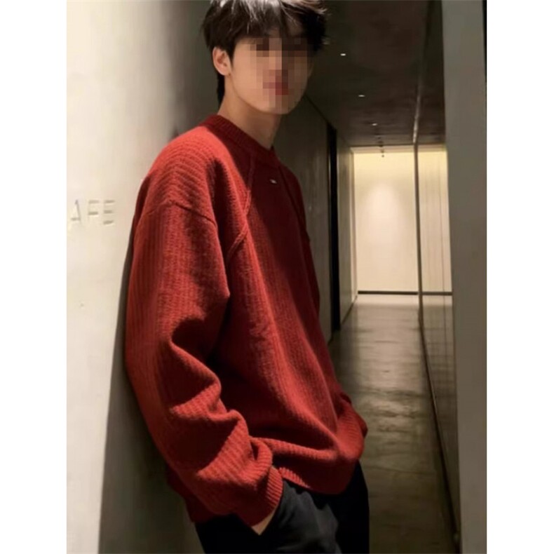春季美式潮牌重磅廓形圆领毛衣男宽松百搭套头上衣潮MGT56,男装针织衫/毛衣,星座1116A（原606A-3）