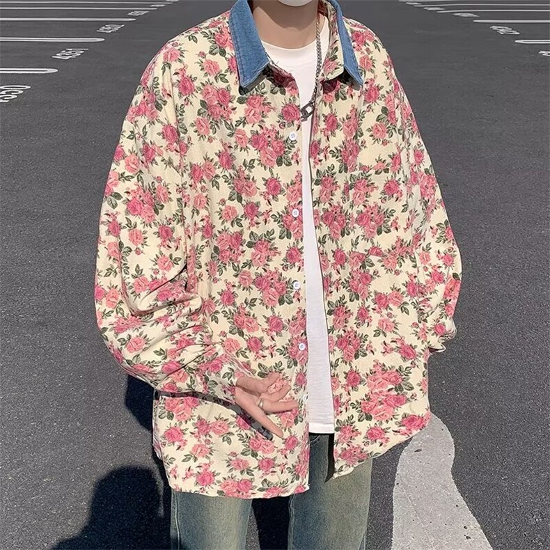 提花牛仔外套男风夹克美式潮牌痞帅炸街大码休闲衬衫,男装夹克,星座1013