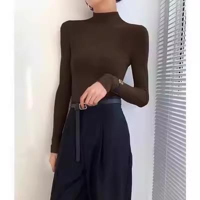 半高领毛衣女秋冬新款时尚纯色简约百搭针织衫,针织衫/毛衣,挚尚羊绒