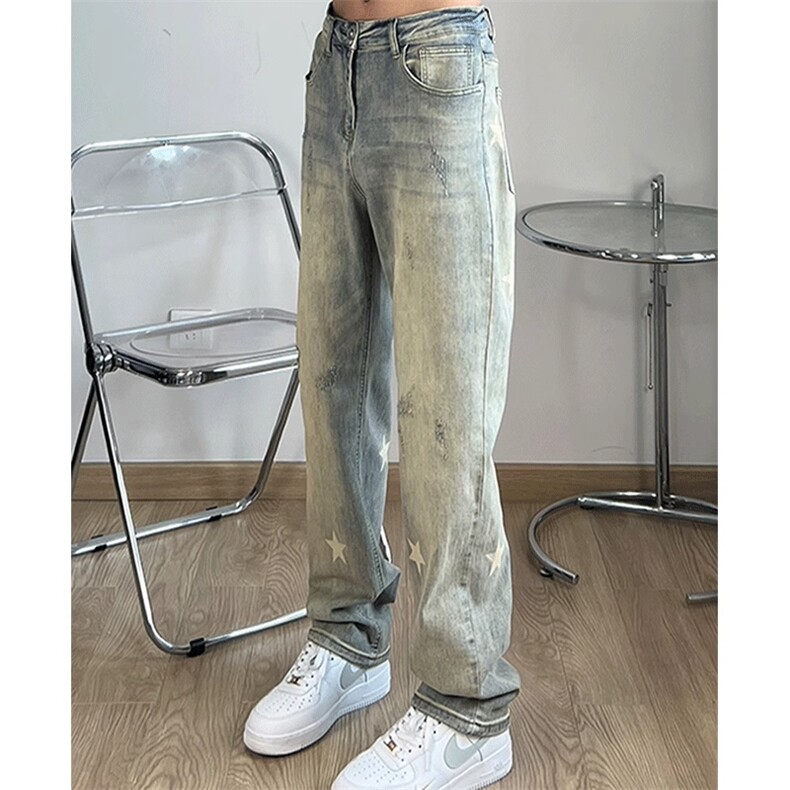 秋季小众高街直筒水洗牛仔复古做旧休闲长裤子-NZ606,男装休闲裤,星座1002-2