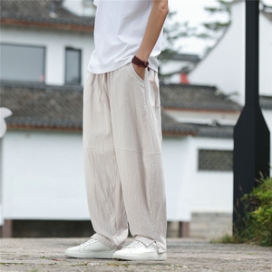 2025夏装新款 汉服 唐装 风冰丝棉麻休闲裤 A057-K381-P45,男装民族服装,电商A057B