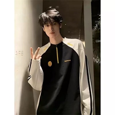 骑行服亨利领长袖t恤新款潮牌休闲打底衫A157B-T280-特P43，男装T恤，电商A157B