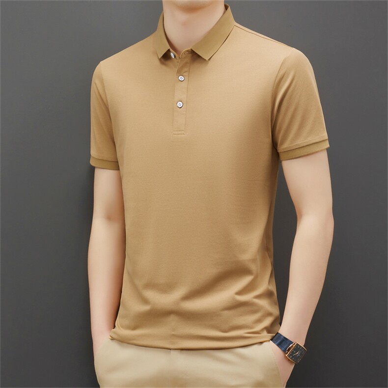 男士2023年夏季新款百搭T恤男短袖商务休闲中老年爸爸装体恤男，男装T恤，电商B360