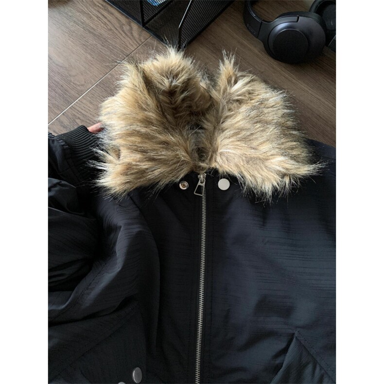 【有货】S476CC-特P98 毛领工装棉服男加厚短款飞行夹克外套图片