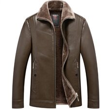 8807/P110爸爸皮外套冬装加绒加厚保暖皮衣老服男装老年衣服，男装皮衣，星座1216（原钱塘722）