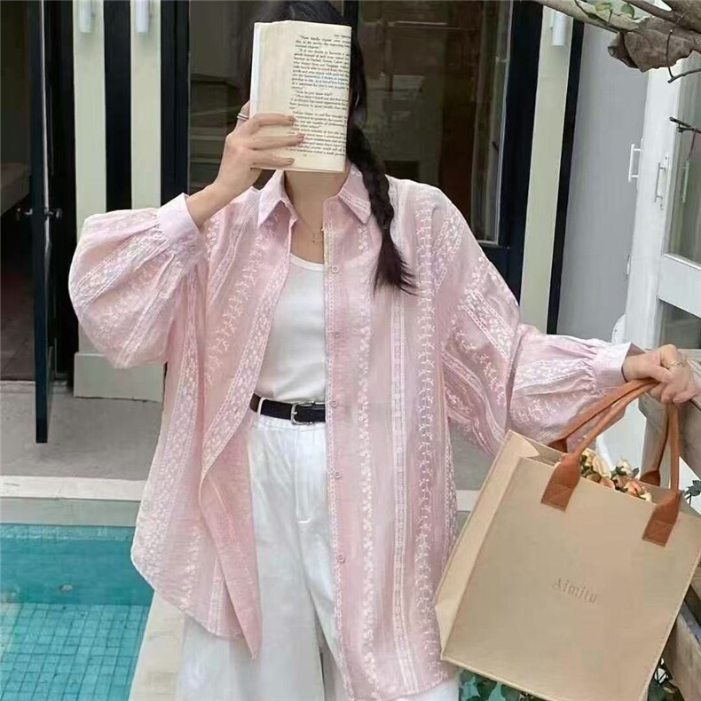 2025宽松开衫防晒新款衬衫衣女设计夏季衬衣薄款外套图片