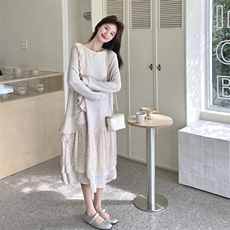26春新款现-优雅亮丝小众设计感华夫格连衣裙2611-P180K288，女装连衣裙，2B190
