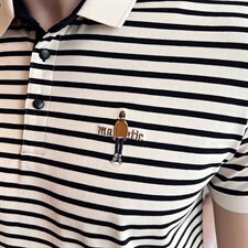 高品质潮牌细条纹小清新高级感短袖t恤男翻领Polo衫上衣T08-P50，男装T恤，电商D342