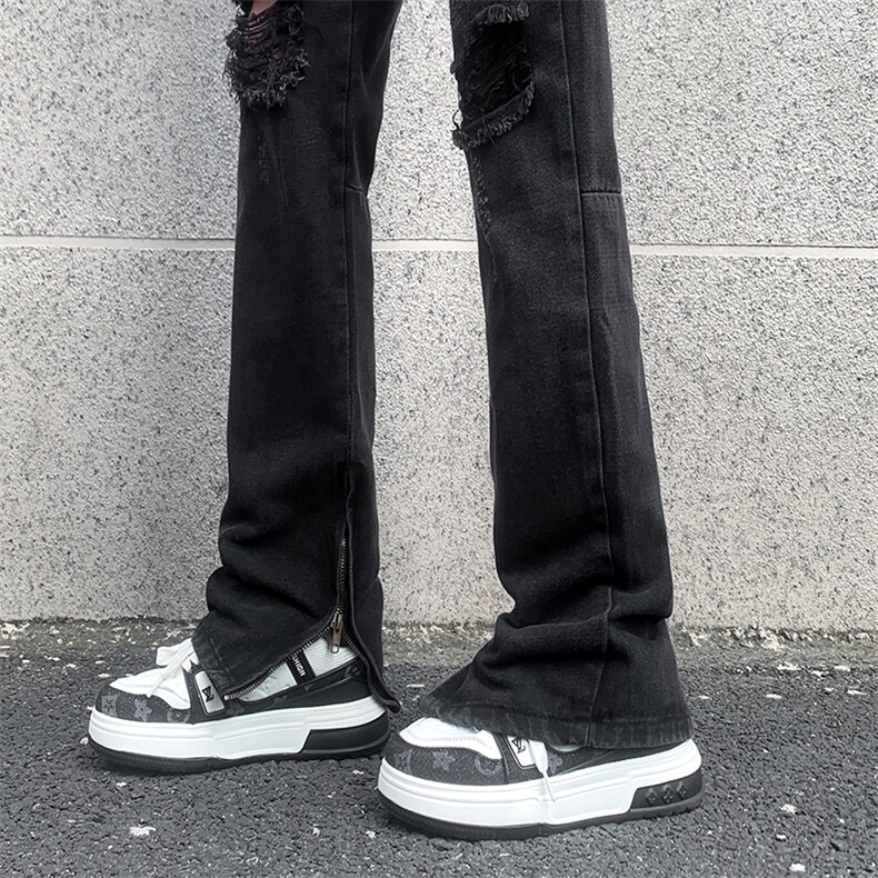 现货夏季修身vibe美式高街破洞黄泥染拉链牛仔裤男K822-K823-P55,男装牛仔裤,星座205