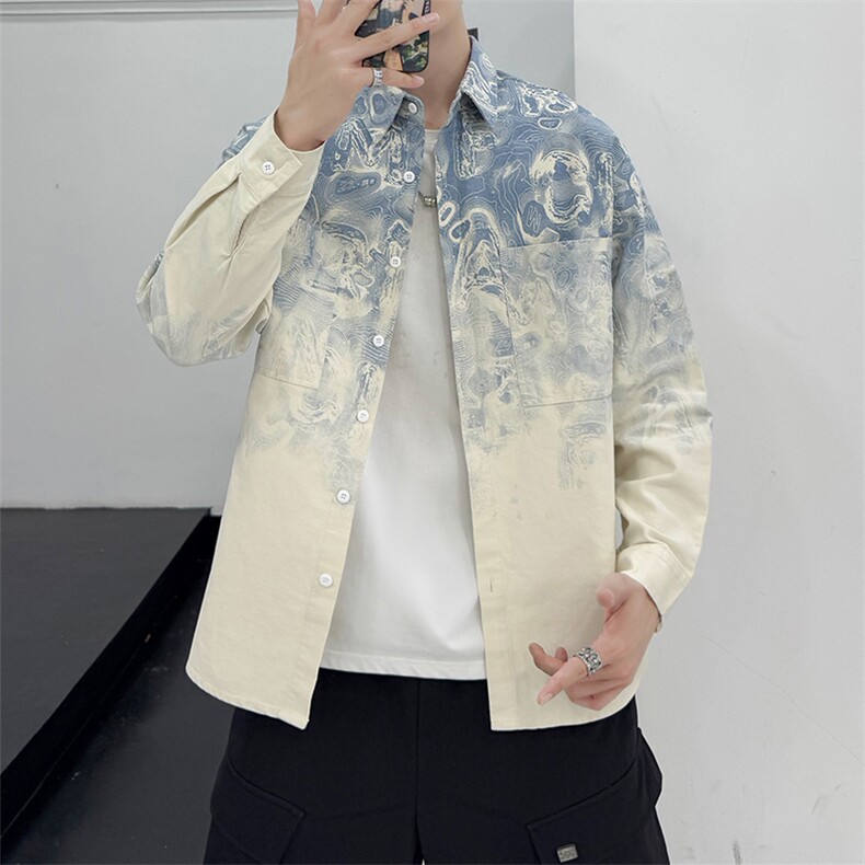 高品质纯棉280克加厚寸衫外套墨染时尚店主社会小伙新款CS61P68,女装短外套,星座301B-1