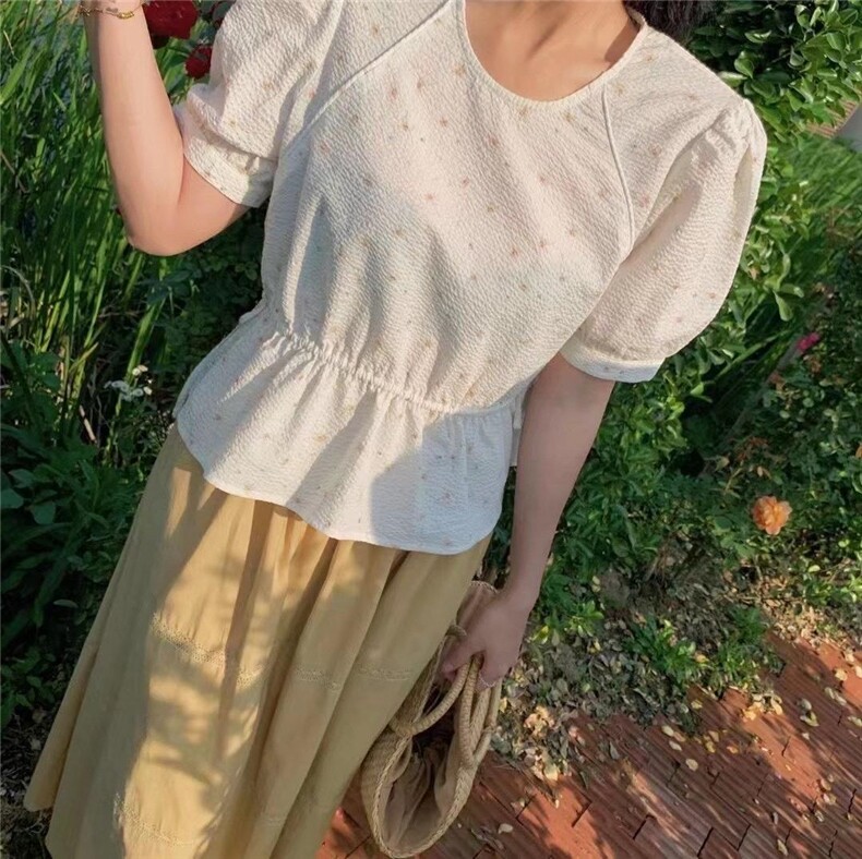 —郭郭家— 【夏款现货】韩式气质花色小衫，女装，郭郭家