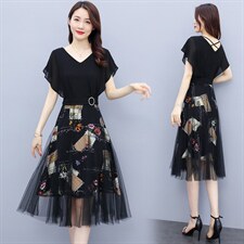 夏季连衣裙2025年新款女装大码显瘦洋气减龄品牌裙爆款，女装连衣裙，仁梯