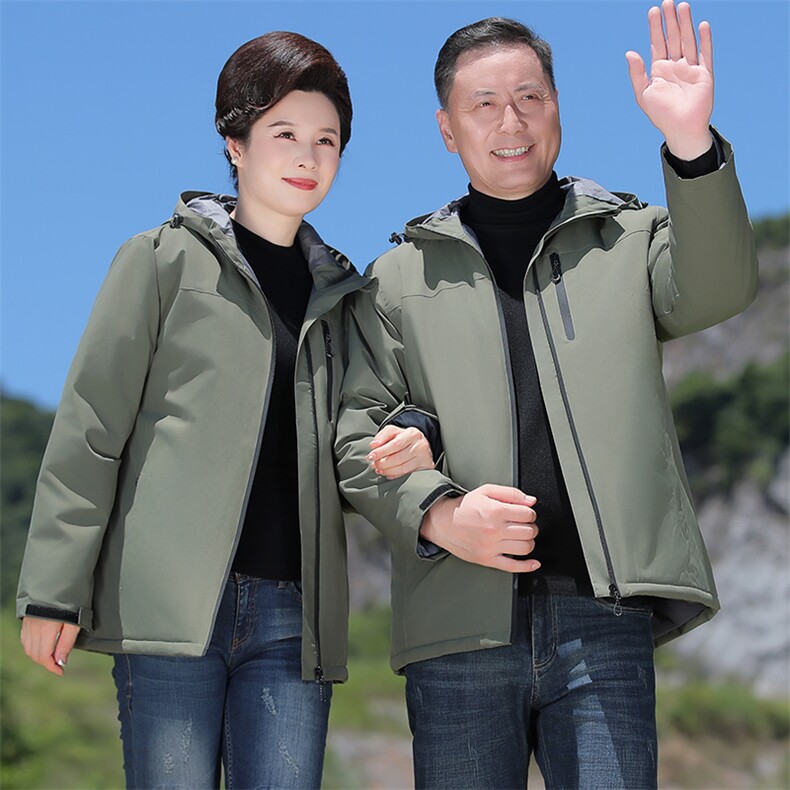男女同款户外冲锋衣男女三合一外套可拆卸加绒保暖防风防水登山服,男装夹克,电商B212（原钱塘6029）