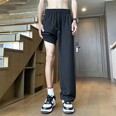 纯色cleanfit冰丝裤子马吉拉那不勒斯西裤高级感痞帅微喇，男装休闲裤，星座310A-4