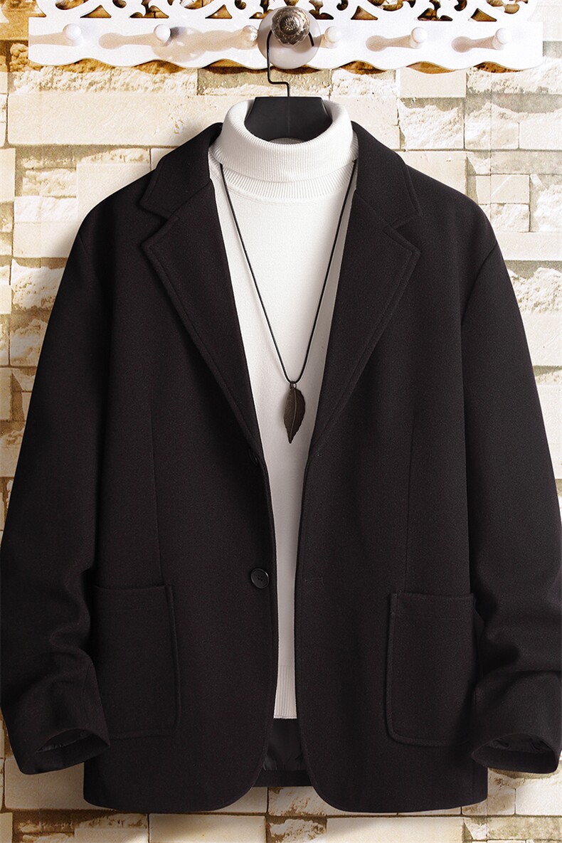 N6169/P95加棉P105冬季新开叉呢料毛呢西服男宽松外套上衣呢大衣,男装西服,电商A141