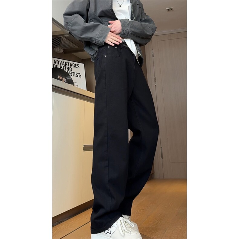 特价款A129-K925P40高街美式街头宽松纯色牛仔裤,男装牛仔裤,电商A129