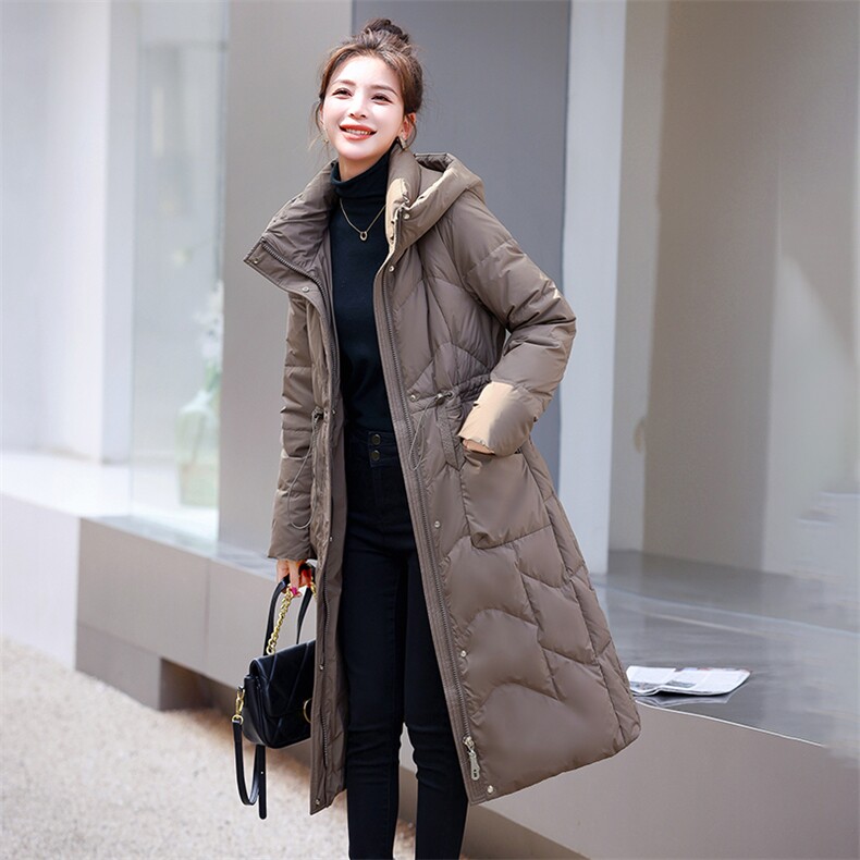 2023新款现货90白鸭绒羽绒服女连帽面包服时尚宽松保暖外套,女装羽绒服,火爆靓佳人