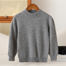 纯色简约套头半高领长袖时尚秋冬男女通用羊毛衫，童装儿童羊毛衫，宏杨羊绒