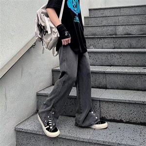 牛仔裤青春流行男简约宽松直筒水洗中腰潮长裤NV102P45，男装牛仔裤，星座1116-2