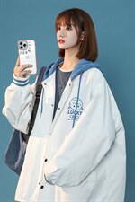 中性风秋季百搭宽松连帽棒球服夹克情侣外套男女G627P65控78，男装夹克，电商A268