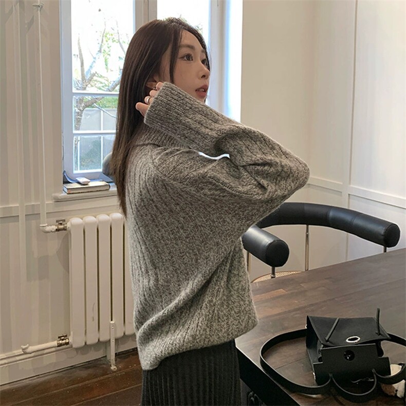 秋季新款纯色针织时尚套头上衣时尚百搭,针织衫/毛衣,泰沅羊绒