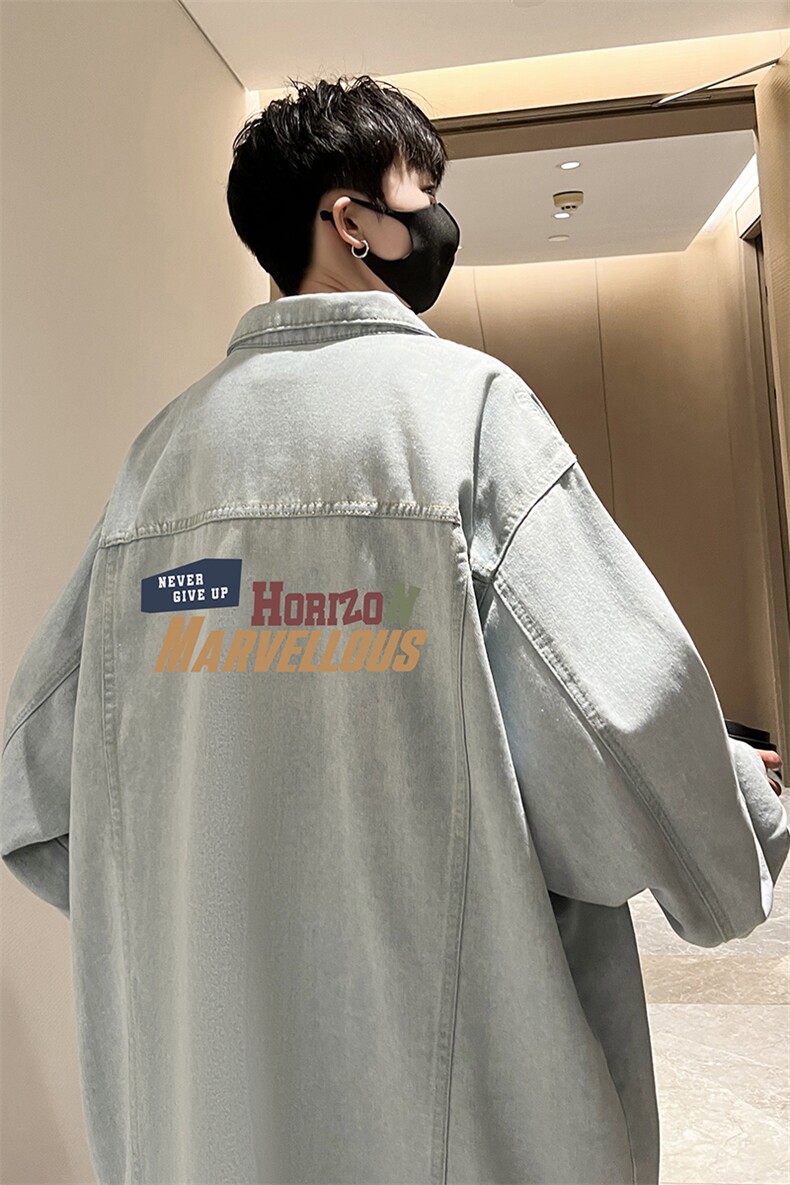 牛仔夹克男大码牛仔外套男茄克NJ77384-P60,男装夹克,电商A040