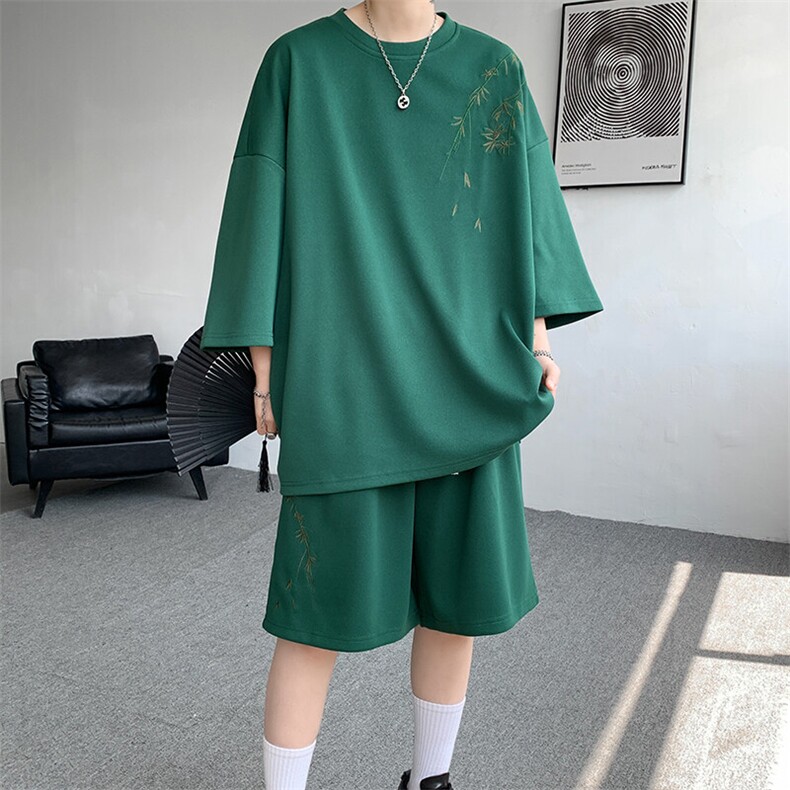 【深度库存】TZ2419-P60控78大码刺绣中式风套装~已注册图案,男装休闲套装,电商D232