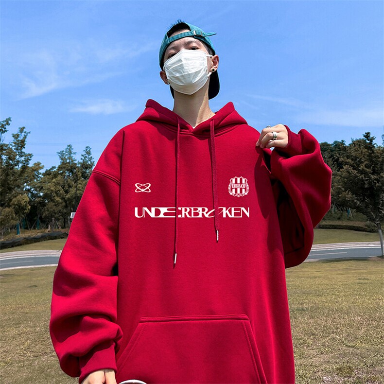 抖音得物供货可提供视频秋冬重磅美式宽松连帽卫衣DL2310,男装卫衣,电商A486