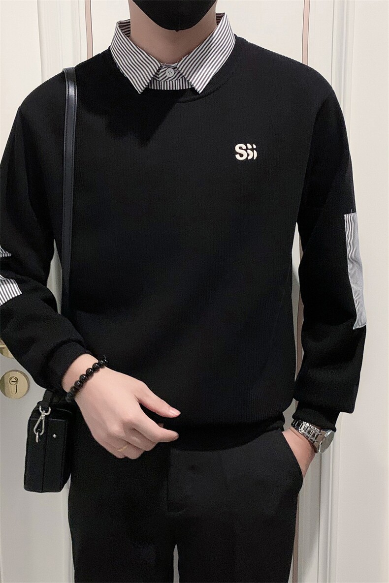WY1391常规P60控88加绒P68控98假两件小伙风休闲卫衣,男装卫衣,电商B340