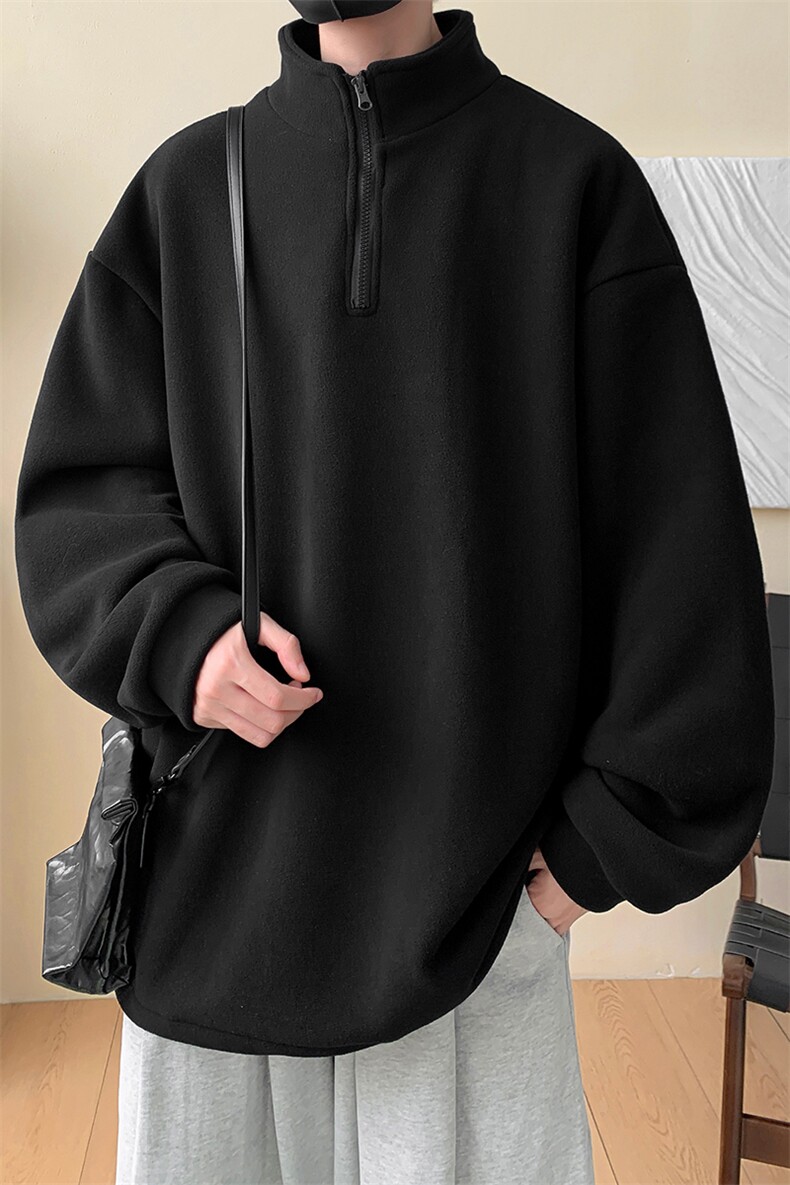 摇粒绒卫衣D5304-TP50控价68多色可选冬季可二开半拉链上衣男,男装卫衣,电商A102-1