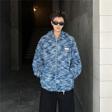 秋潮牌情侣美拉德条纹毛衣男女宽松开衫外套潮针织衫MZ927-P70，男装针织衫/毛衣，星座412-3