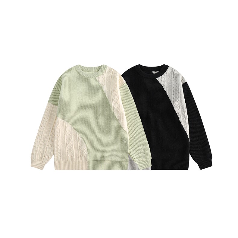 2025秋高级感小众套头针织衫撞色毛衣北极绒650g--1281，男装针织衫/毛衣，电商S012（CATTEE）