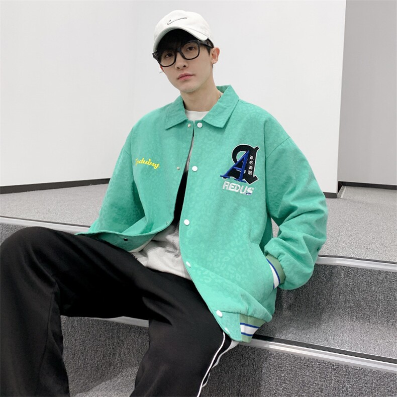 秋装新品刺绣夹克情侣款2023中性风男女百搭棒球服外套8007-P85,男装夹克,电商A441-1
