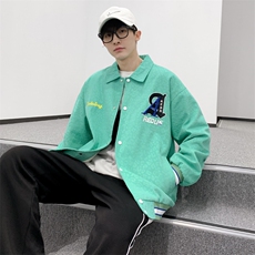 秋装新品刺绣夹克情侣款2023中性风男女百搭棒球服外套8007-P85，男装夹克，电商A441-1