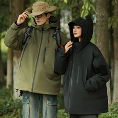 五防面料登山时尚抗寒羽绒服连帽情侣外套A068-HSYRY23-TP170，男装羽绒服，电商A068