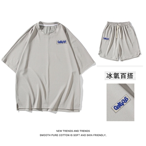 2023夏季新款休闲运动套装男夏季潮牌短袖t恤搭配 TZ18-特批70图片