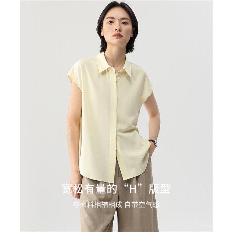 女装简约优雅法式衬衫无袖通勤女减龄2025年春季,女装衬衫,拓晨羊绒