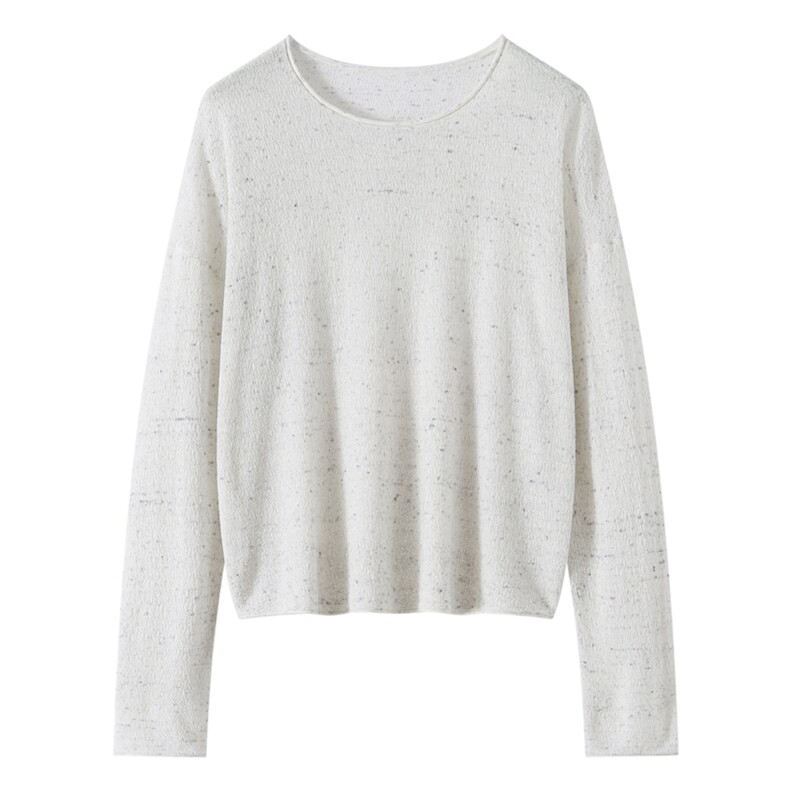 2026年秋季套头女通勤卷边圆领长袖，女装羊毛衫，东远绒业