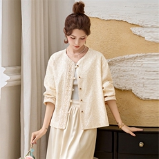 2025年春季新款亚麻手工刺绣穿珠外套女新中式改良国风上衣超好看，女装短外套，玖莱伊